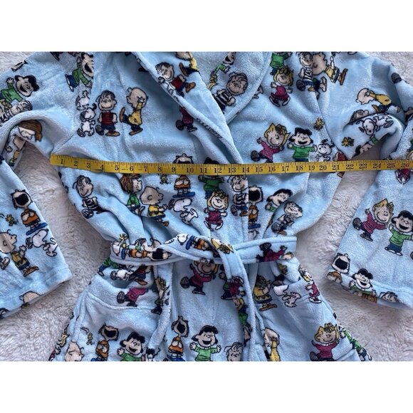 Peanuts Snoopy Charlie Brown Whole Gang Robe Belt Pockets Soft Women’s Sz L / XL - Picture 9 of 14